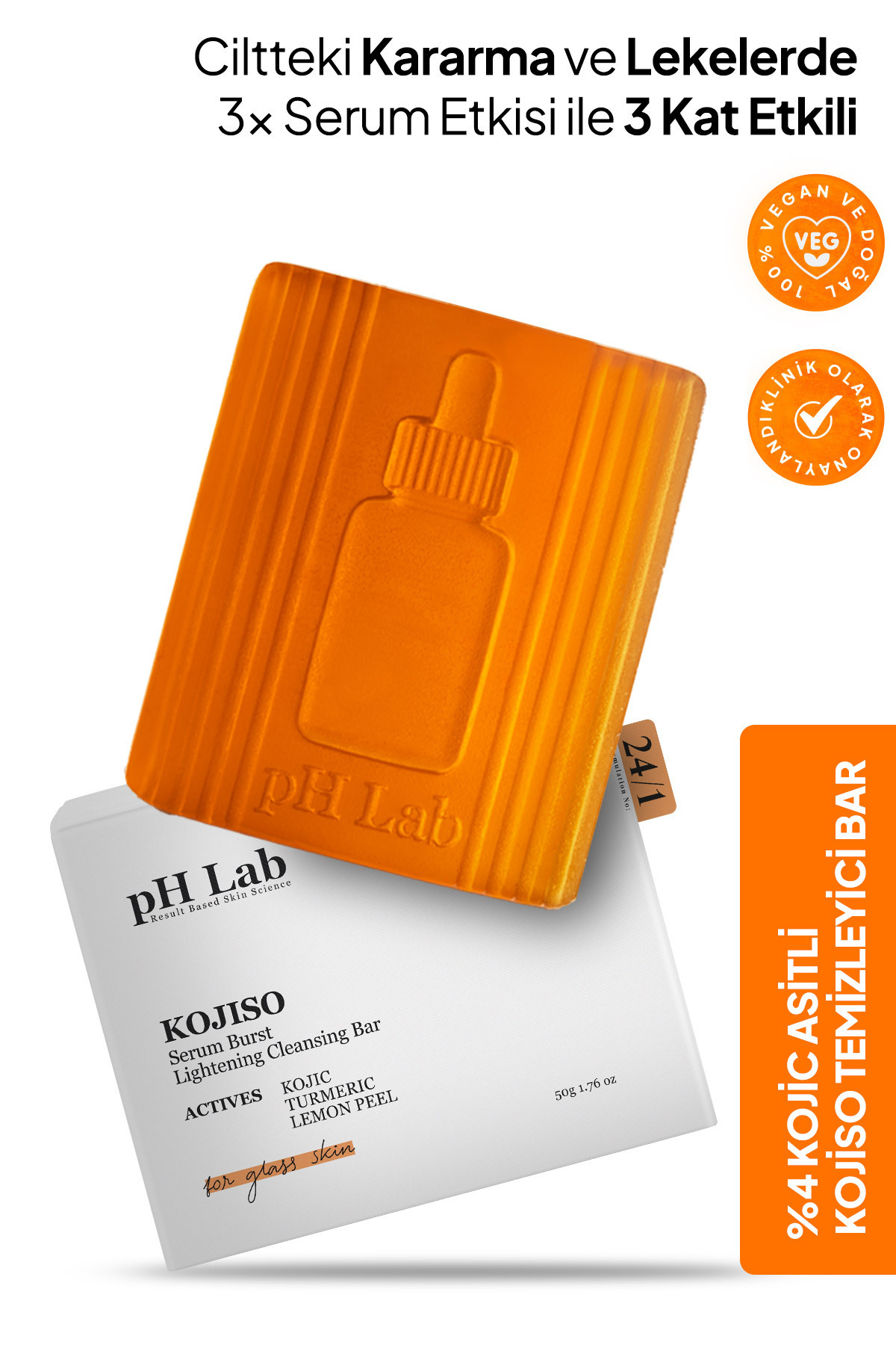 Ph Lab Phlab Kojiso Kojic Asit Sabunu, Zerdeçal ve Kojik Asit Etkisi ile Leke Karşıtı Kojik Asit Sabunu